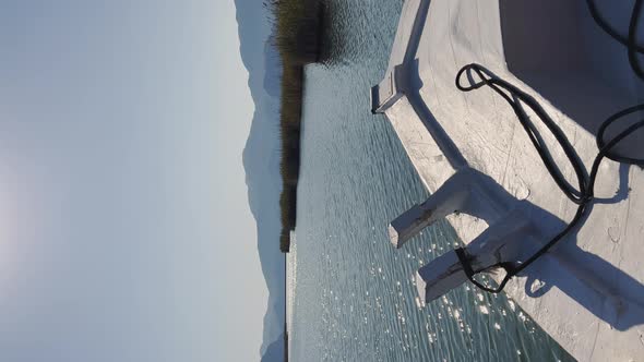 Vertical Footage From Boat in Motion the Picturesque Bay of Dalyan in Turkey Near One of the Many