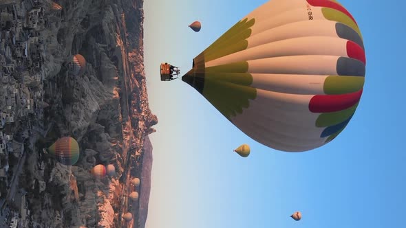 Vertical Video  Balloons in Cappadocia Turkey