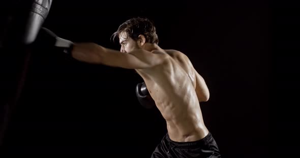 Athletic Male Workout Boxing Slow-Motion