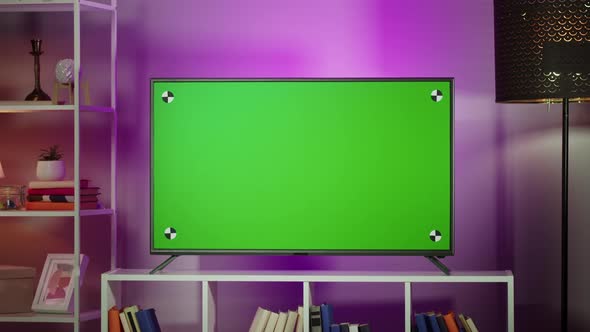 Television with Chroma Key Closeup