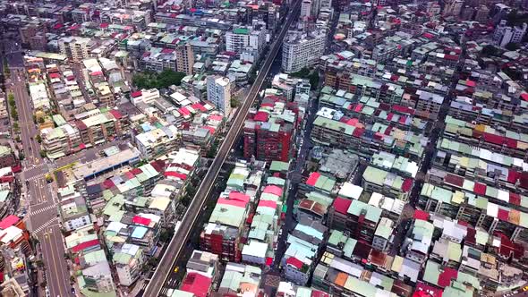 Fly over taipei city