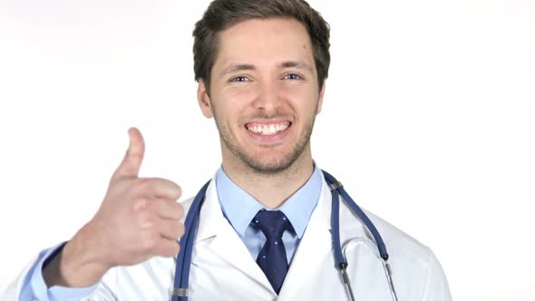 Portrait of Doctor Gesturing Thumbs Up