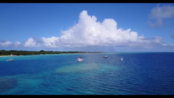 Aerial view seascape of beautiful resort beach wildlife by clear ocean and white sand background of 