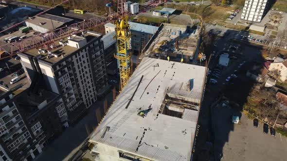 Aerial View of Construction Site