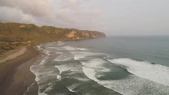 Sandy Beach Near the Ocean Yogyakarta