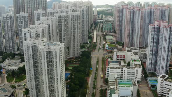 Hong Kong downtown with skyscraper