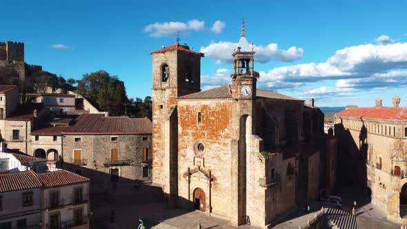 Aerial View of Trujillo Historical Village of Caceres