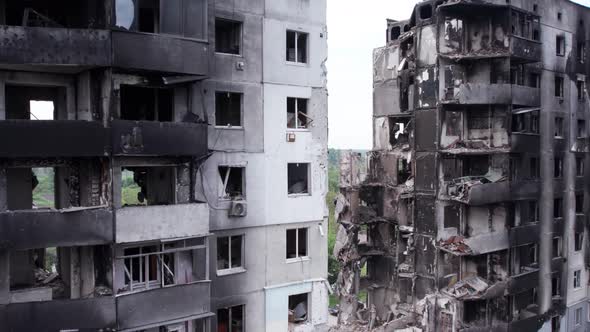 War in Ukraine  Destroyed Building in Borodyanka Bucha District