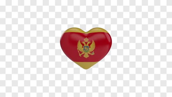Montenegro Flag on a Rotating 3D Heart