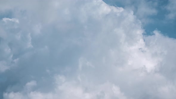 Clouds Flying in Blue Sky, Timelapse.