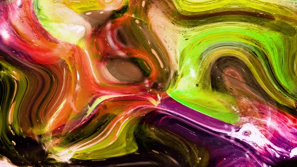 Colorful Green Red Pink Liquid Animation