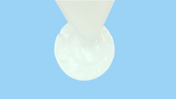 3D Animation Of Drooping Melted whipped Cream Sweet