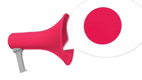 Loudspeaker and Flag of Japan on the Speech Bubble