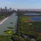 Skyscrapers, Ecological Reserve Lagoon, Puerto Madero (Buenos Aires) aerial view - VideoHive Item for Sale