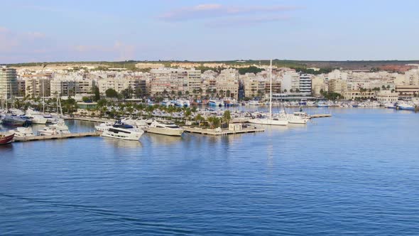 Puerto Santa Pola, Alicante, Spain. Boats, Yachts, And Ships Parked In Spanish Maritime Docks.