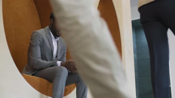 African-American Businessman Using Mobile Phone