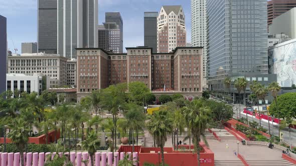 Aerial view of Pershing Square, Los Angeles