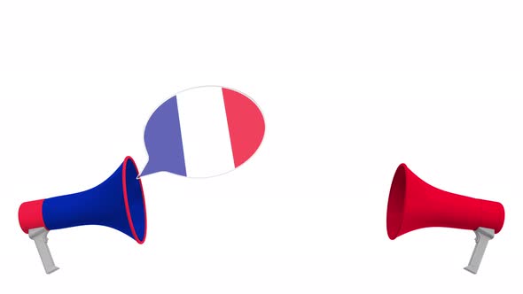 Speech Bubbles with Flags of Bahrain and France