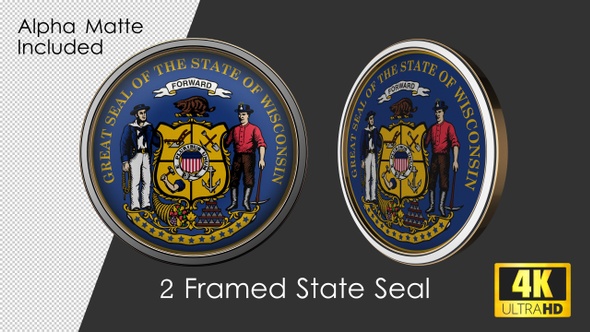 Framed Seal Of Wisconsin State