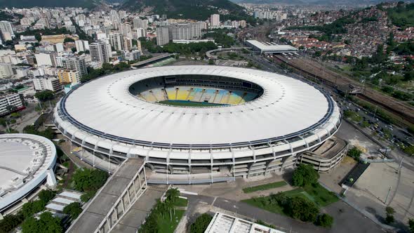 Cityscape of Rio de Janeiro Brazil. Stunning landscape of sports centre at city