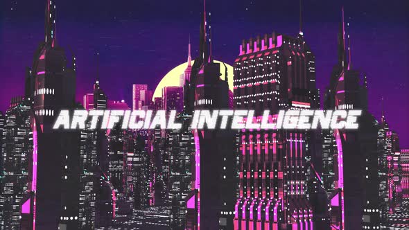 Retro Cyber City Background Artificial Intelligence