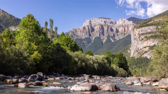 Lopable Timelapse of Clouds Passing Over Monte Pedido Mountains