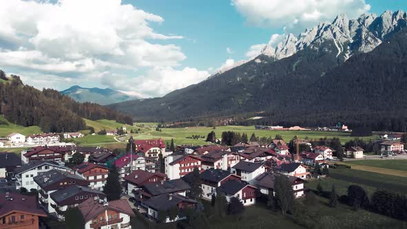 Beautiful Panoramic Aerial View of Dobbiaco