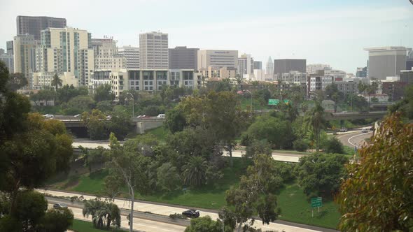 Buildings and freeways in San Diego