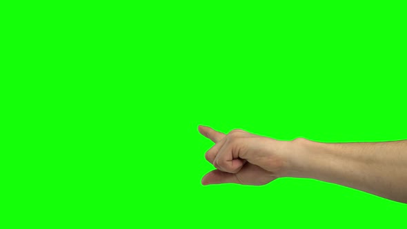 Hand of Male Showing Gesture No. Chroma Key. Close Up