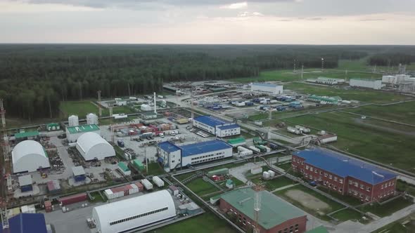  Oil refinery and residential areas of the oil corporation taken from the air.