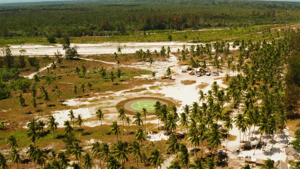 Helipad on a Tropical Island. Balabac, Palawan, Philippines