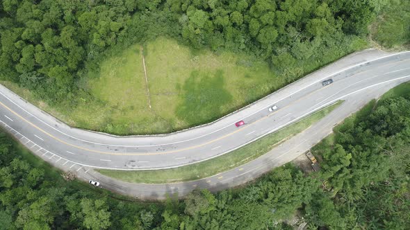 Outdoors landscape of Imigrantes highway road in Brazil.