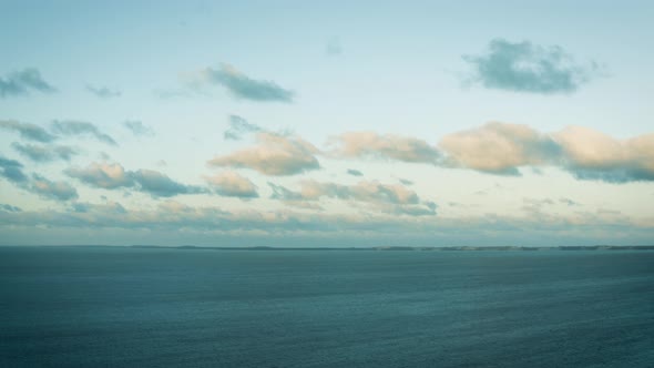 Dreamy Early Morning Sky Above Curonian Lagoon In Lithuania Landscape Shot