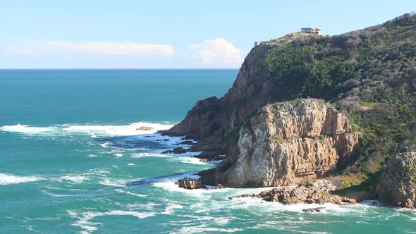 A beautiful summers day overlooking the Knysna Heads from a viewpoint of the Indian Ocean, Coney gle