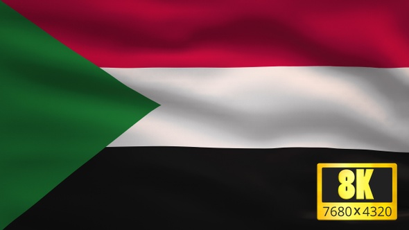 8K Sudan Windy Flag Background