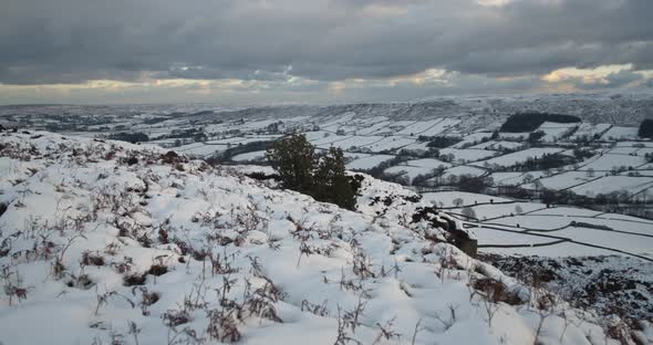 North York Moors Snow Scene Panoramic Video, Castleton, Westerdale, Rosedale, Clip 4