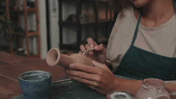 Artist Painting Handmade Ceramic Vase