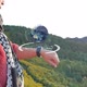 Young woman uses a hologram for explore the map traveling in wildlife - VideoHive Item for Sale