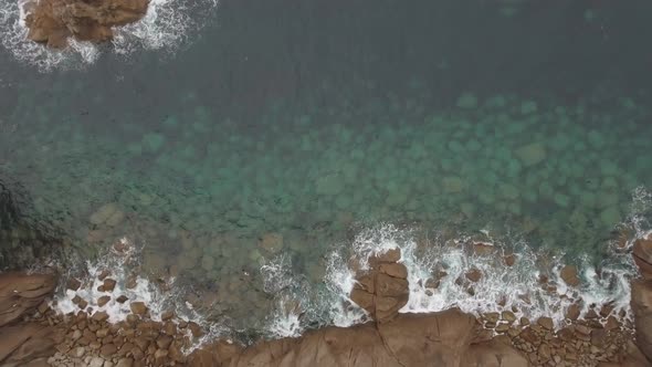 Cornwall coastline with cliffs and ocean waves