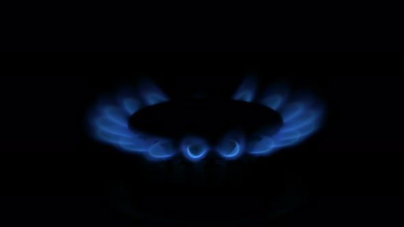 Blue Gas Flame at Stove