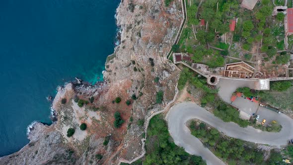 Alanya Castle Alanya Kalesi Aerial View of Mountain