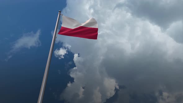 Poland Flag Waving 4K