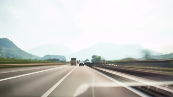 Time Lapse Driver POV Italy Highway in Dolomite