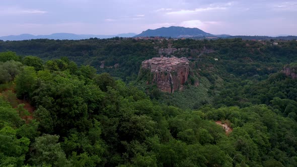 Aerial view of Calcata Vecchia village