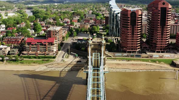 American Flag Stock Video Footage - A Bridge Built Across The River