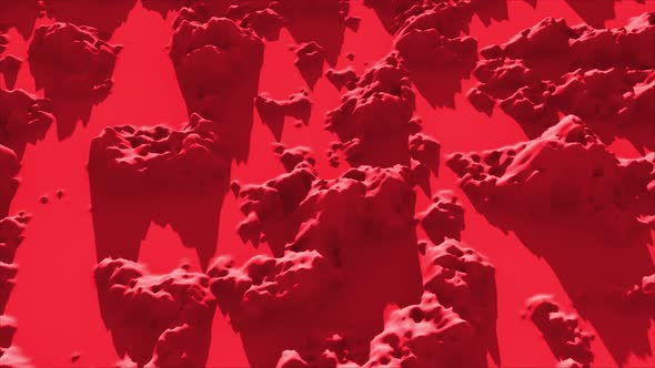 Red Abstract Mountains 4k