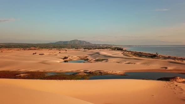 Drone View of Sand Dune Near the Seaside.