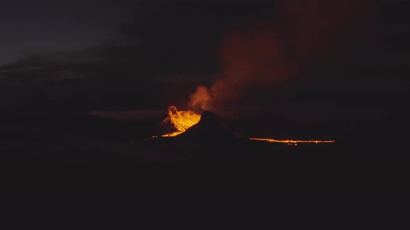 Scenic Shadows Of A Mountain Near An Active Volcano