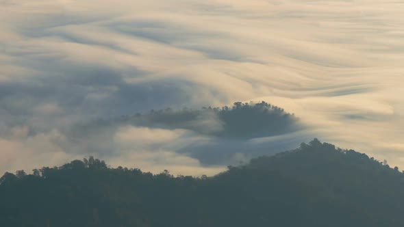 Fog Moving Along Mountain 