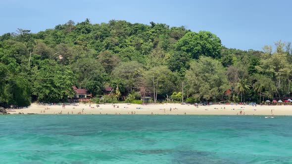 Thailand Coast As Seen From a Moving Boat Phi Phi Islands on a Beautiful Sunny Day